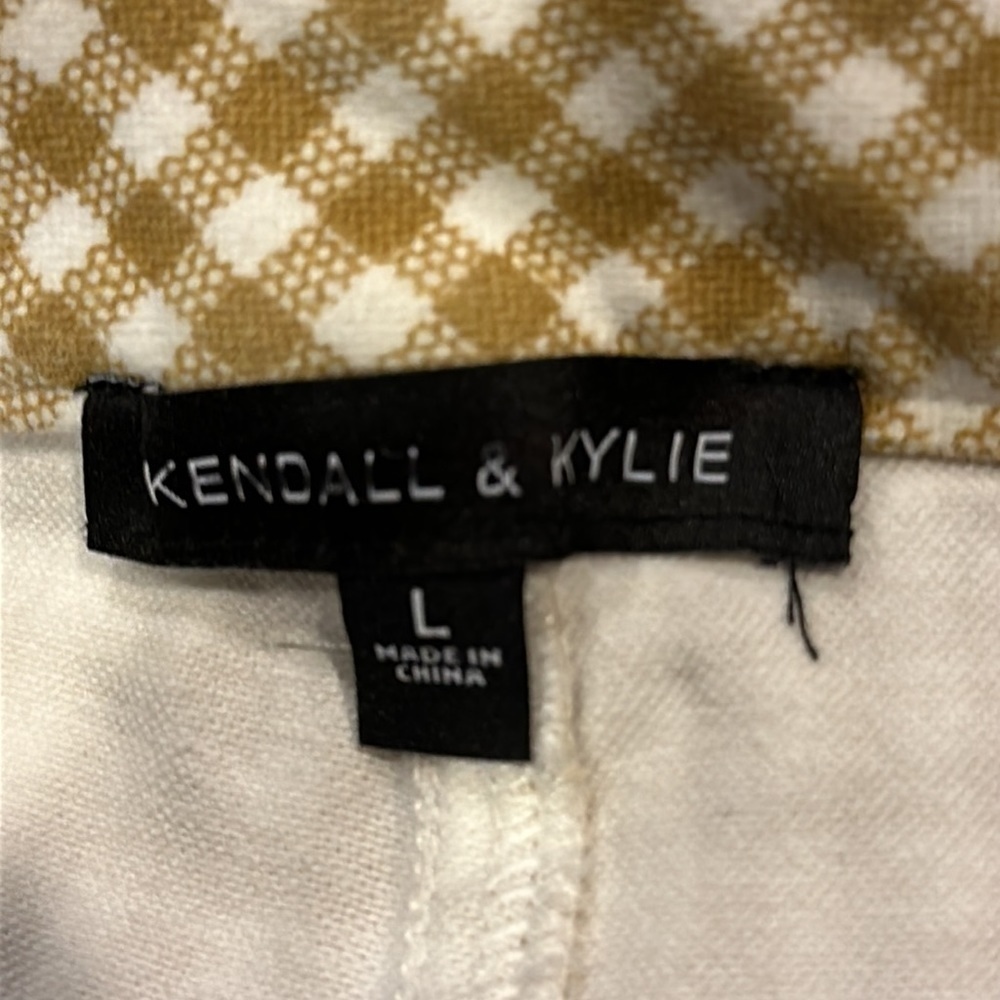 KENDALL & Kylie gold checkered skirt size L - Picture 4 of 6